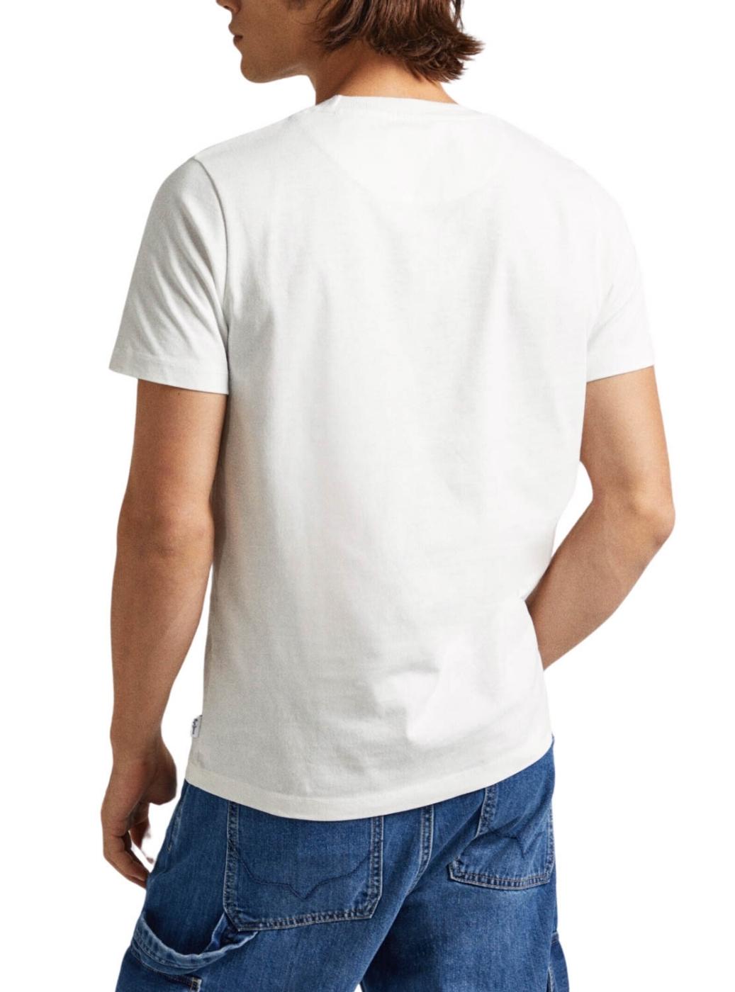 Camiseta Pepe Jeans Cherry Branca para Homem.