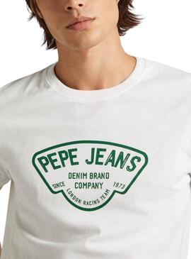 Camiseta Pepe Jeans Cherry Branca para Homem.