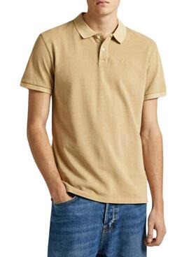 Camisa Polo Pepe Jeans New Oliver Bege Para Homem