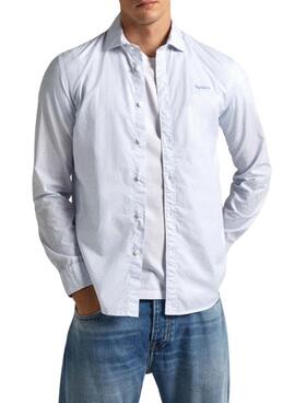 Camisa Pepe Jeans Pascal Azul Para Homem