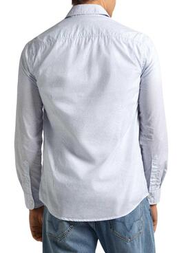 Camisa Pepe Jeans Pascal Azul Para Homem