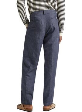 Calça Pepe Jeans Plissada Azul Para Homem