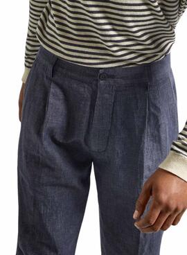 Calça Pepe Jeans Plissada Azul Para Homem