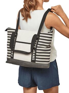 Bolsa Pepe Jeans Zoey Lottie Branco e Preto