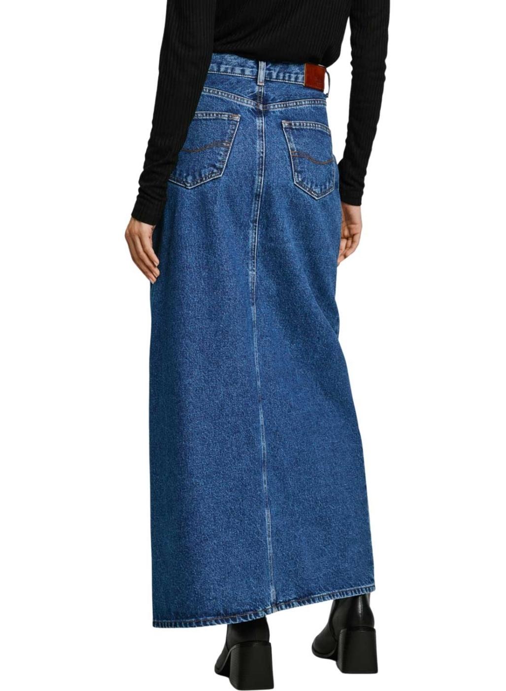 Saia Pepe Jeans Maxi Azul Para Mulher