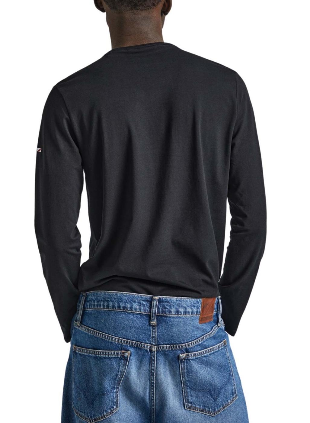 Camiseta Pepe Jeans Long preta para homem