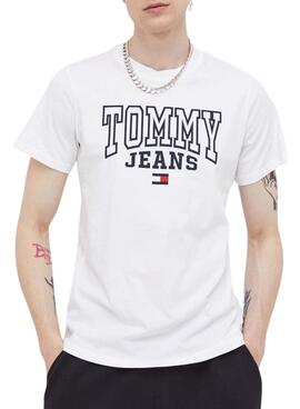 T-Shirt Tommy Jeans Entry Branco para Homem