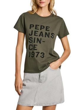 Camiseta Pepe Jeans Gio verde para mulher