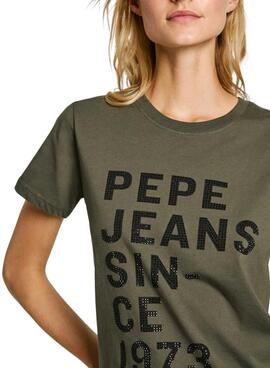 Camiseta Pepe Jeans Gio verde para mulher