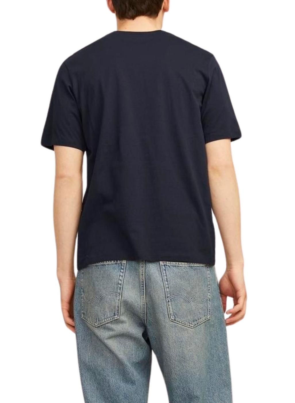 Camiseta Jack and Jones com logotipo marinho para homem.