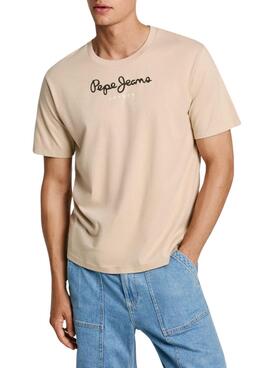 Camisa Pepe Jeans Eggo bege para homem