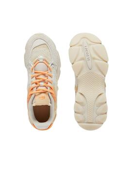 Sapatos Lacoste L003 bege e coral para homem