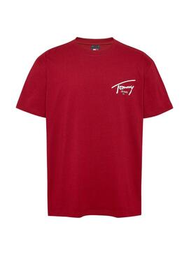 Camiseta Tommy Jeans Signature logo granate para homem