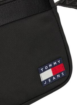 Bolsa Tommy Jeans Daily Reporter preta para homem