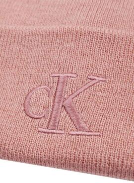 Gorro Calvin Klein Jeans Monograma Bordado rosa para mulher