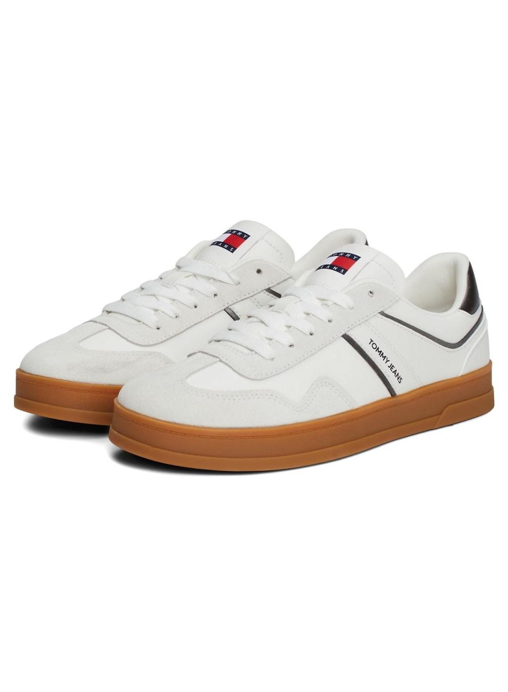 Ténis Tommy Jeans Greenwich branco e cinza para mulher