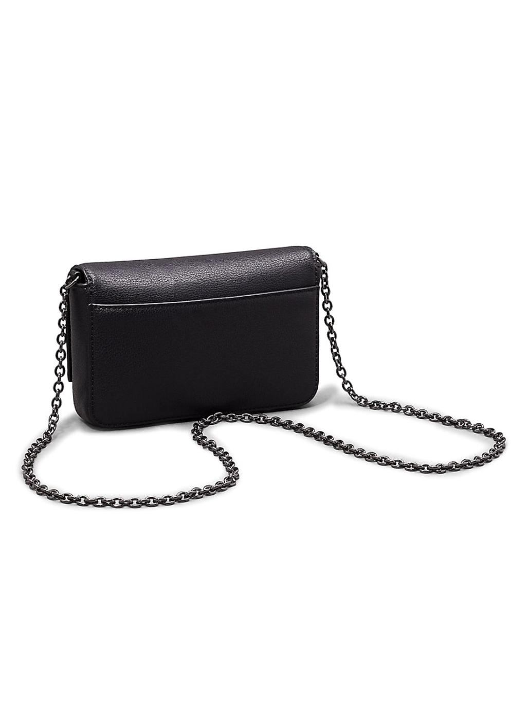 Bolsa Calvin Klein Jeans Minimal Monogram Flap preta para mulher