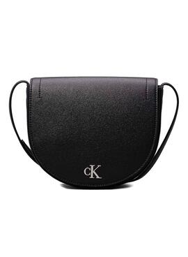 Bolsa Calvin Klein Jeans Saddle Minimal preta para mulher