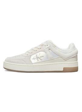 Sapatilhas Calvin Klein Jeans Basket Cupsole bege para mulher