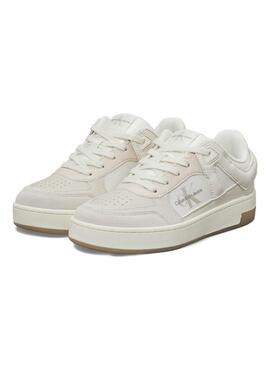 Sapatilhas Calvin Klein Jeans Basket Cupsole bege para mulher