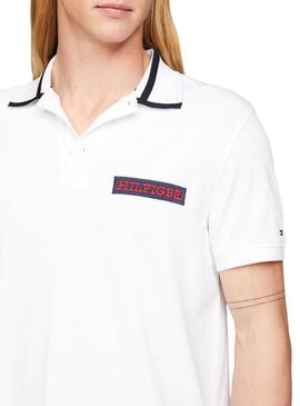 Camisa Polo Tommy Hilfiger Bordada Branca Para Homem