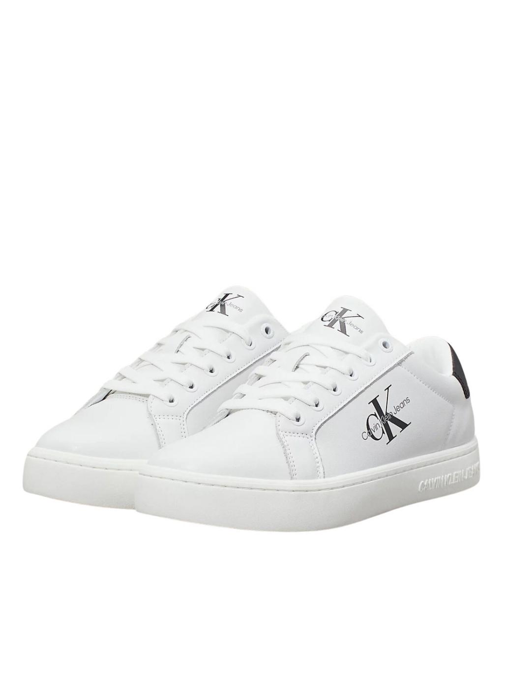 Sapatilhas Calvin Klein Jeans Chunky cupsole branco e preto para mulher