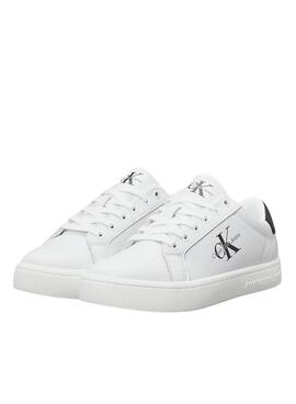 Sapatilhas Calvin Klein Jeans Chunky cupsole branco e preto para mulher