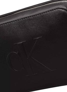 Bolsa Calvin Klein Jeans Camera esculpida preta para mulher