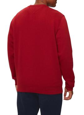 Moletom básico Tommy Jeans vermelho para homem.