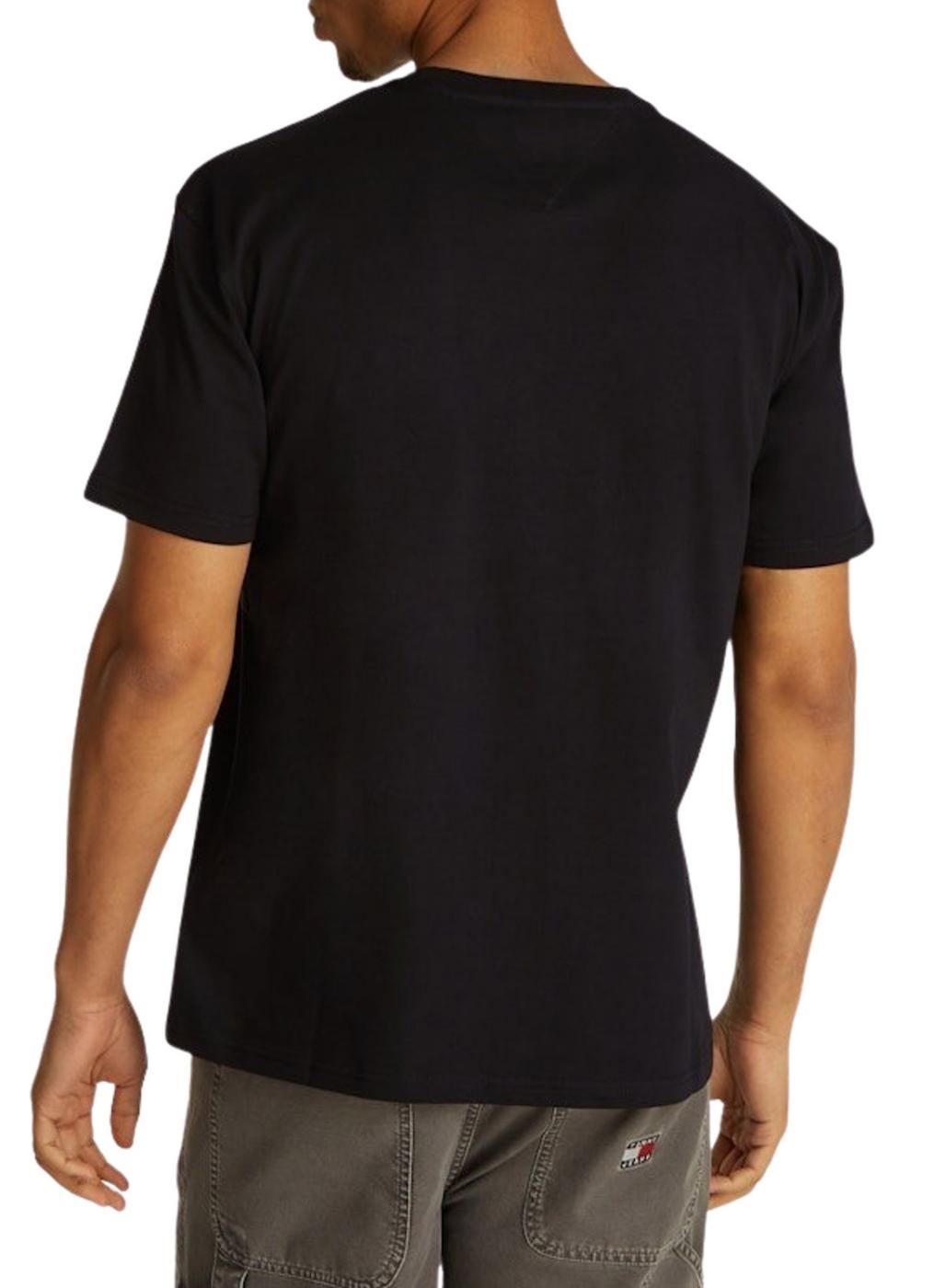 Camiseta Tommy Jeans Gold linear preta para homens