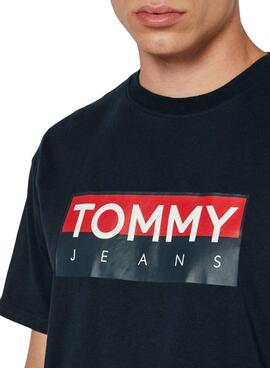 Camiseta Tommy Jeans Entry azul marinho para homens