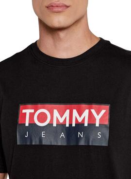 Camiseta Tommy Jeans Entry preta para homem