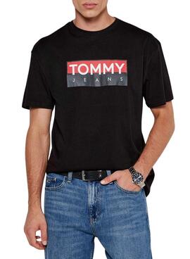 Camiseta Tommy Jeans Entry preta para homem