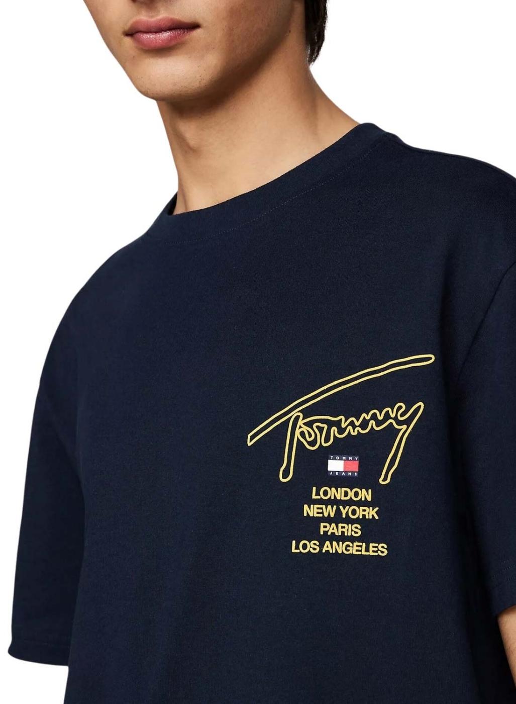 Camiseta Tommy Jeans City azul marinho para homem