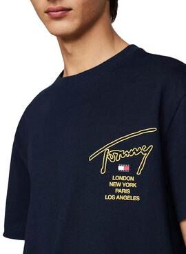 Camiseta Tommy Jeans City azul marinho para homem