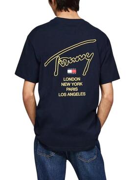 Camiseta Tommy Jeans City azul marinho para homem