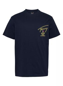 Camiseta Tommy Jeans City azul marinho para homem