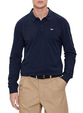 Camisa Polo Tommy Jeans Placket azul marino para homem