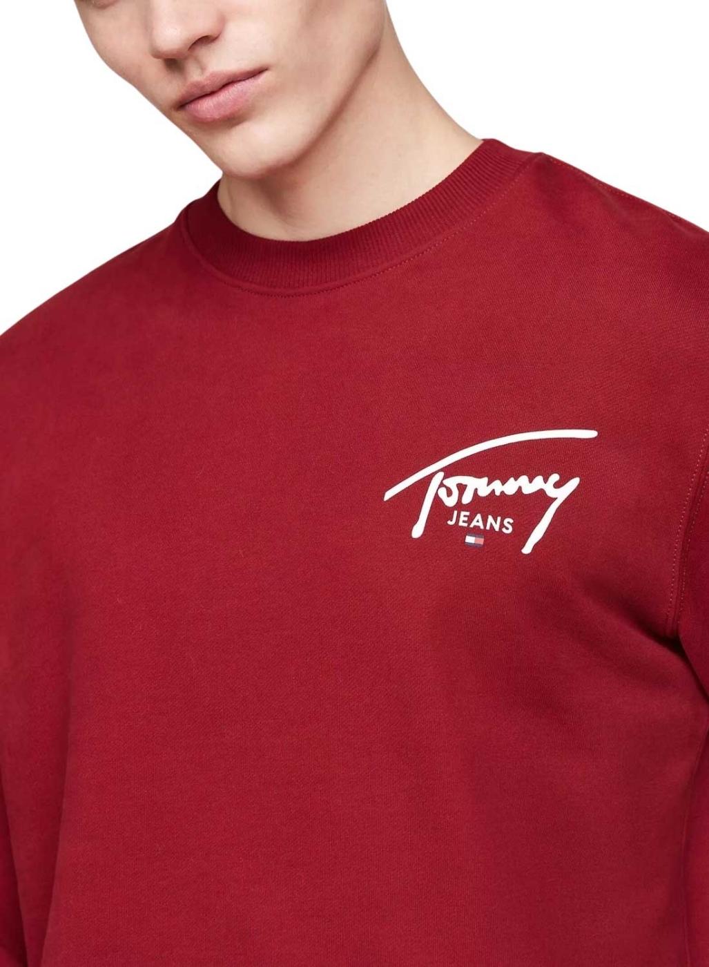 Moletom Tommy Jeans Entry vermelho para homem