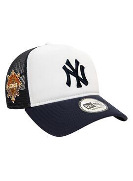 Boné New Era World Series Trucker azul marinho para homens e mulheres