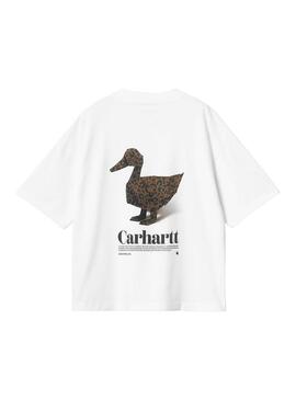 Camiseta Carhartt Fold Leo branca para mulher