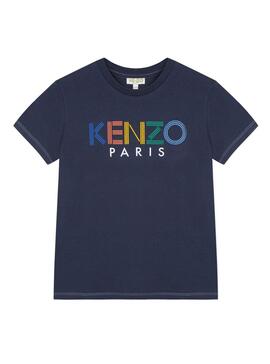 T-Shirt Kenzo Logo JB Azul Marinho para Menino
