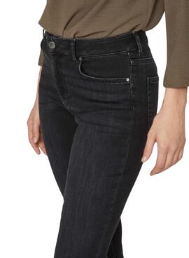 Calça jeans Vila Visarah denim preta para mulher