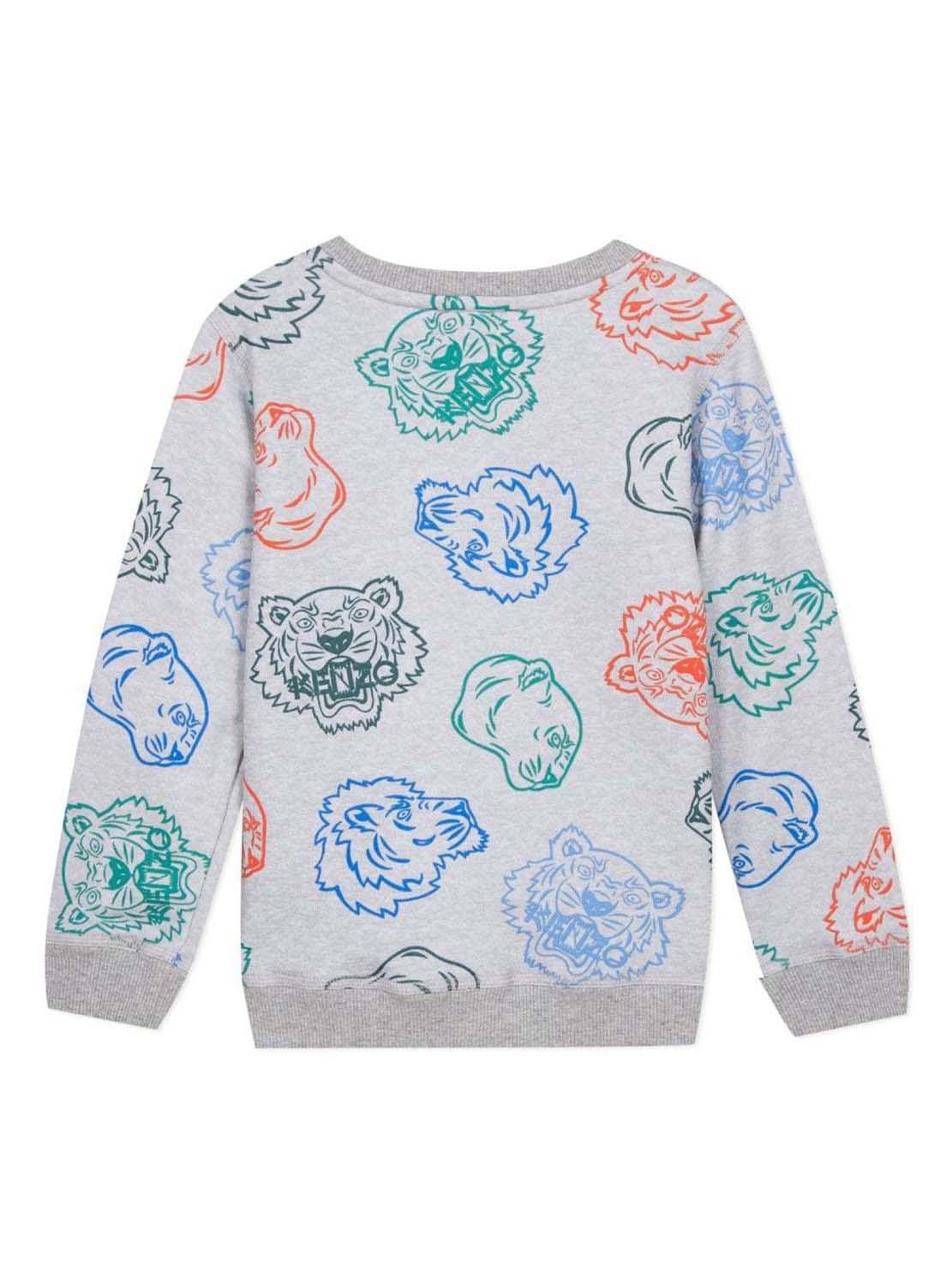 Sweat Kenzo Georges Cinza para Menino