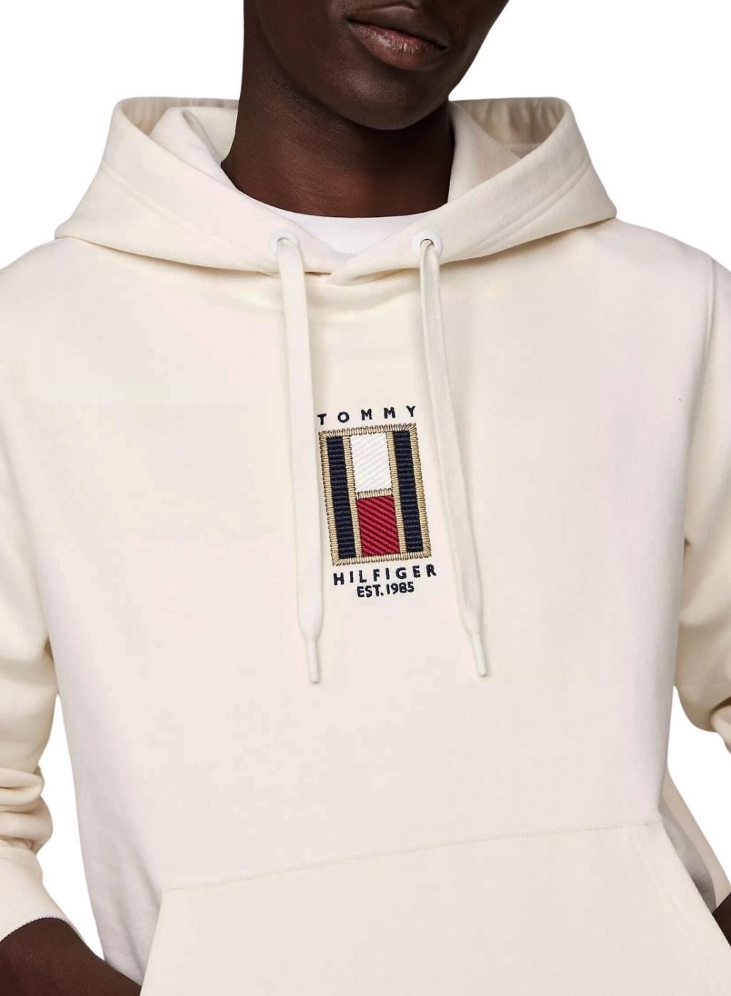 Moletom Tommy Hilfiger Vertical Flag bege para homem