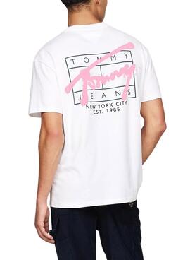 Camiseta Tommy Jeans Spray branca para homem