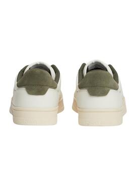 Sapatos Tommy Jeans Greenwich verde e branco para homens.