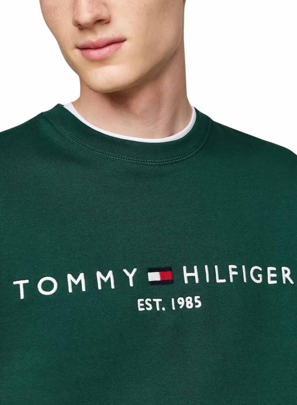 Sudadera Tommy Hilfiger Basic verde para homem