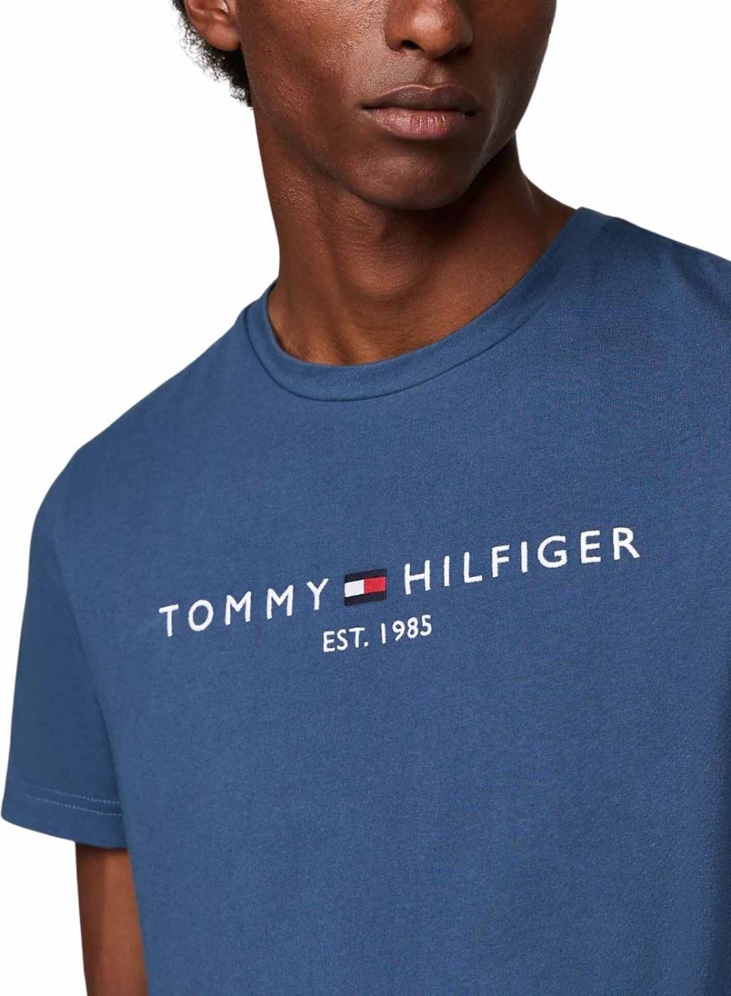 Camisa básica azul da Tommy Hilfiger para homem