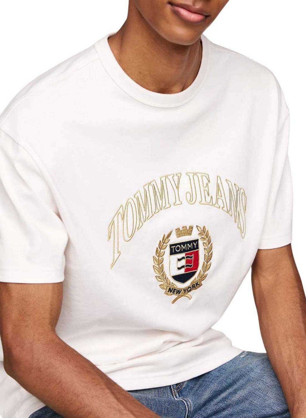 Camiseta Tommy Hilfiger Gold Crest branca para homem